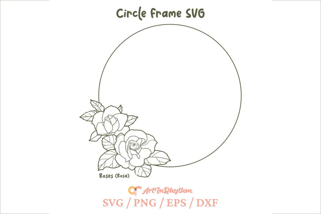 Wreath Svg, Circle Monogram Frame Svg, Circle Frame Svg, Rose Svg, Flower Svg SVG Artinrhythm shop 