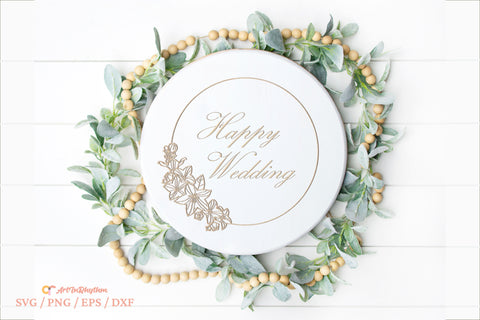 Wreath Svg, Circle Monogram Frame Svg, Floral Frame Svg, Balloon Flower Svg SVG Artinrhythm shop 