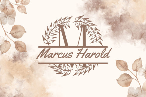 Wreathaura Split Monogram Font Dm Letter Studio 