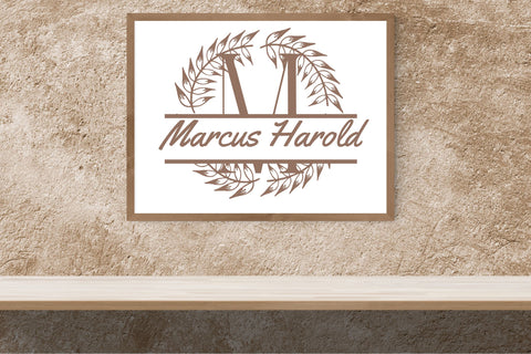 Wreathaura Split Monogram Font Dm Letter Studio 