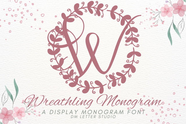 Wreathling Monogram Font Dm Letter Studio 
