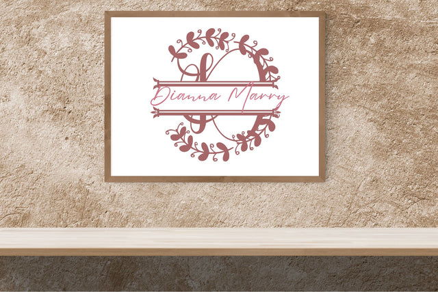 Wreathling Split Monogram Font Dm Letter Studio 