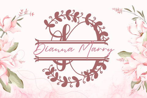 Wreathling Split Monogram Font Dm Letter Studio 