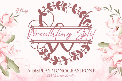 Wreathling Split Monogram Font Dm Letter Studio 