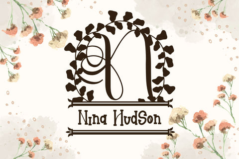 Wreathory Split Monogram Font Dm Letter Studio 