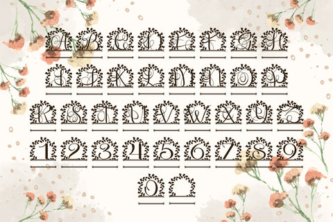 Wreathory Split Monogram Font Dm Letter Studio 