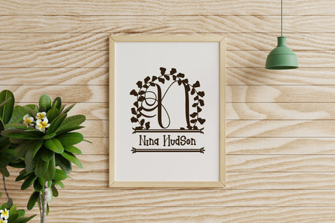 Wreathory Split Monogram Font Dm Letter Studio 