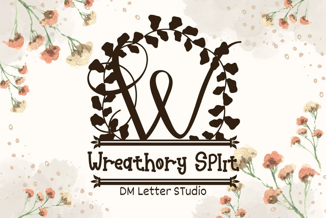 Wreathory Split Monogram Font Dm Letter Studio 