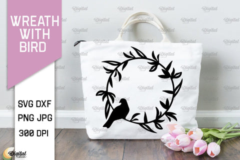 Wreaths With Bird SVG Bundle. Flower Wreath SVG SVG Evgenyia Guschina 