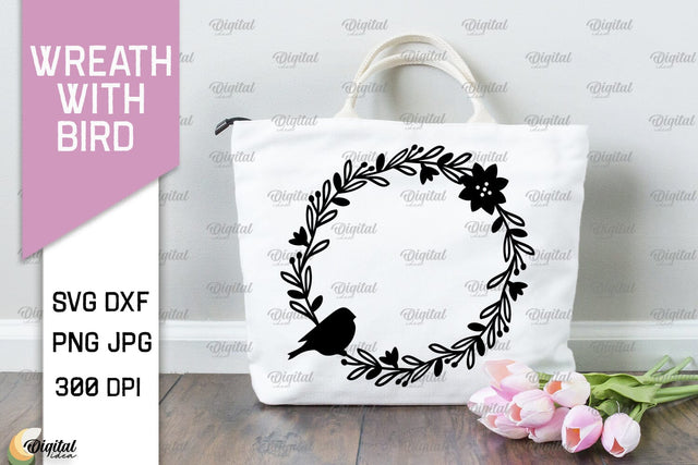 Wreaths With Bird SVG. Flower Wreath SVG SVG Evgenyia Guschina 