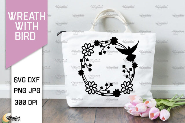 Wreaths With Bird SVG. Flower Wreath SVG SVG Evgenyia Guschina 