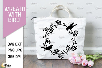 Wreaths With Bird SVG. Flower Wreath SVG SVG Evgenyia Guschina 