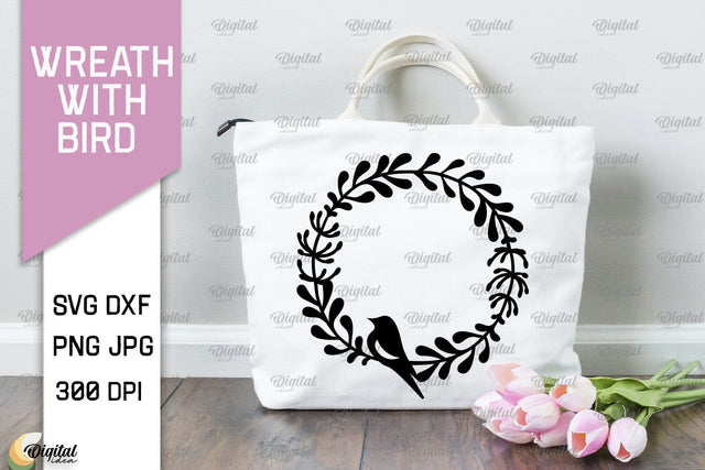 Wreaths With Bird SVG. Flower Wreath SVG SVG Evgenyia Guschina 