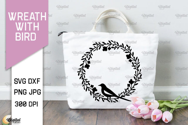 Wreaths With Bird SVG. Flower Wreath SVG SVG Evgenyia Guschina 