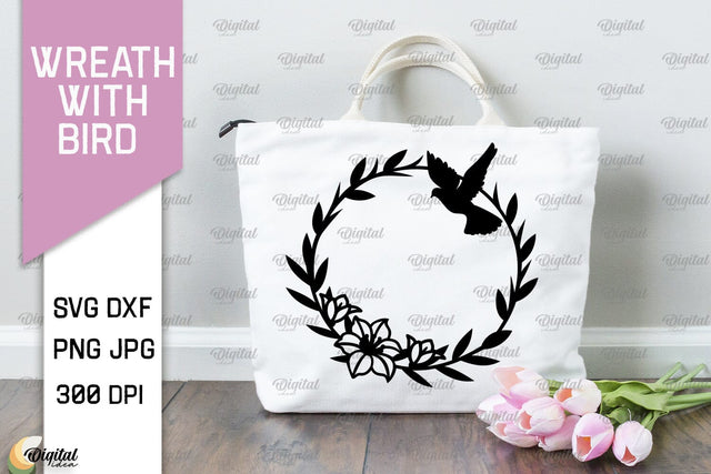 Wreaths With Bird SVG. Flower Wreath SVG SVG Evgenyia Guschina 