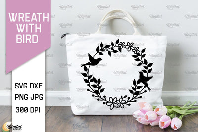 Wreaths With Bird SVG. Flower Wreath SVG SVG Evgenyia Guschina 