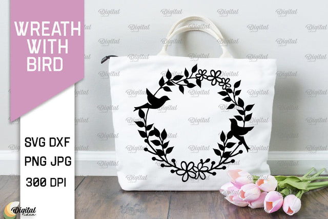Wreaths With Bird SVG. Flower Wreath SVG SVG Evgenyia Guschina 