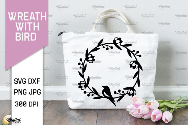 Wreaths With Bird SVG. Flower Wreath SVG SVG Evgenyia Guschina 