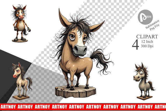Wrecked Nutcracker Horse Clipart Sublimation artnoy 