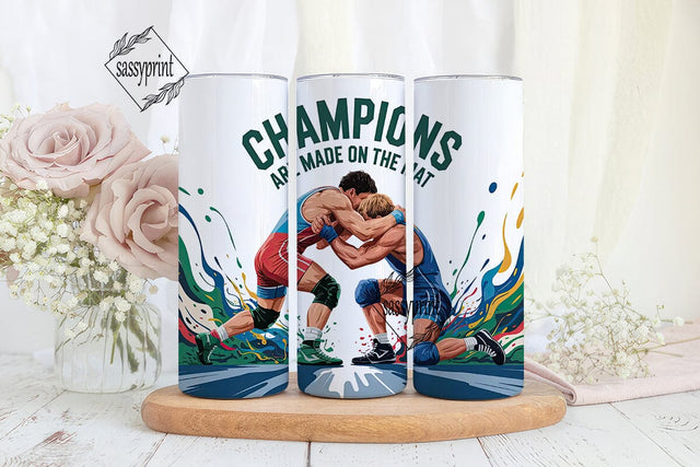 Wrestling Champions 20oz Tumbler Wrap Sublimation sassyprint 