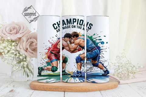 Wrestling Champions 20oz Tumbler Wrap Sublimation sassyprint 