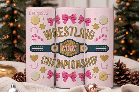 Wrestling Mom 20oz Tumbler Wrap Sublimation DesignSVG 