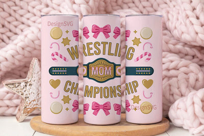 Wrestling Mom 20oz Tumbler Wrap Sublimation DesignSVG 