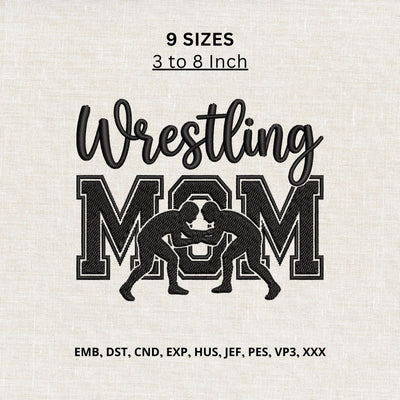 Wrestling Mom Machine Embroidery Design – Wrestler Sports Mom Embroidery File Embroidery/Applique DESIGNS PatternFeed8 