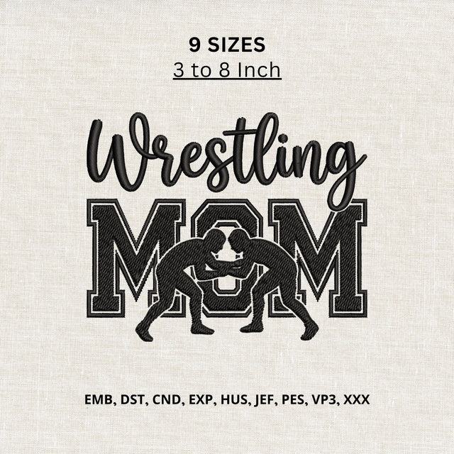 Wrestling Mom Machine Embroidery Design – Wrestler Sports Mom Embroidery File Embroidery/Applique DESIGNS PatternFeed8 
