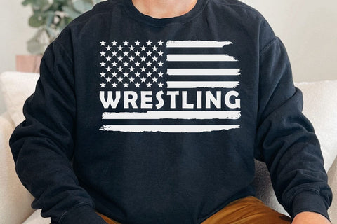 Wrestling USA Flag Vintage T-Shirt SVG DesignDestine 