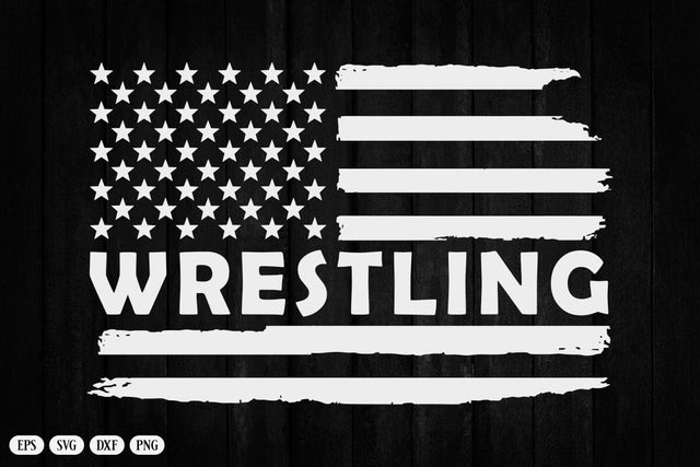 Wrestling USA Flag Vintage T-Shirt SVG DesignDestine 