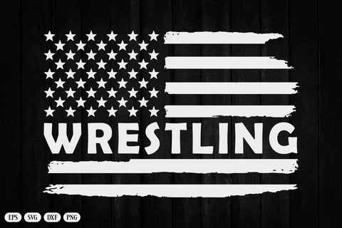 Wrestling USA Flag Vintage T-Shirt SVG DesignDestine 
