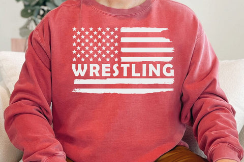 Wrestling USA Flag Vintage T-Shirt SVG DesignDestine 