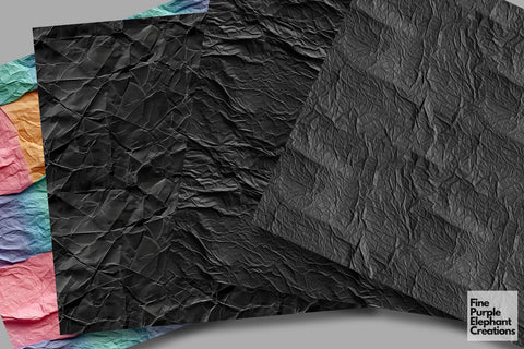 Wrinkled Folded Paper Texture Digital Paper | Junk Journal Background Digital Pattern Fine Purple Elephant Creations 