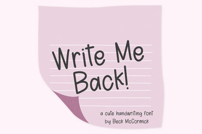 Write Me Back Sans Font Beck McCormick 