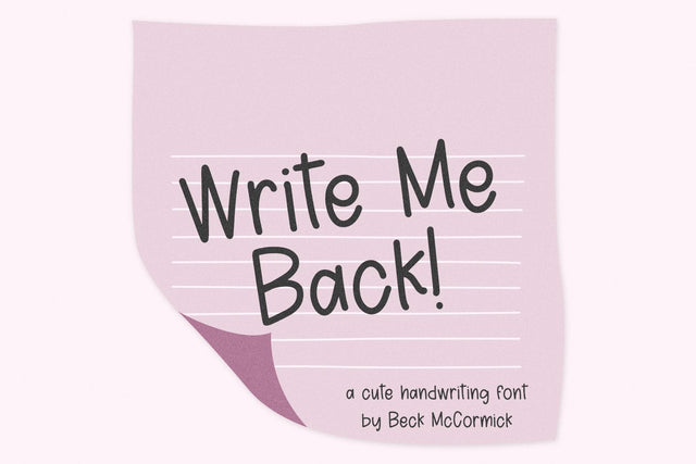 Write Me Back Sans Font Beck McCormick 