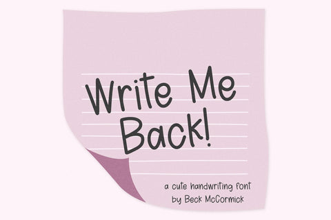 Write Me Back Sans Font Beck McCormick 