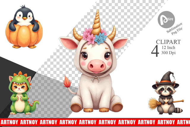 Wrong Costume Baby Animals Clipart Sublimation artnoy 
