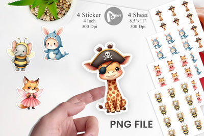 Wrong Costume Baby Animals Sticker Sublimation artnoy 