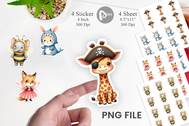 Wrong Costume Baby Animals Sticker Sublimation artnoy 