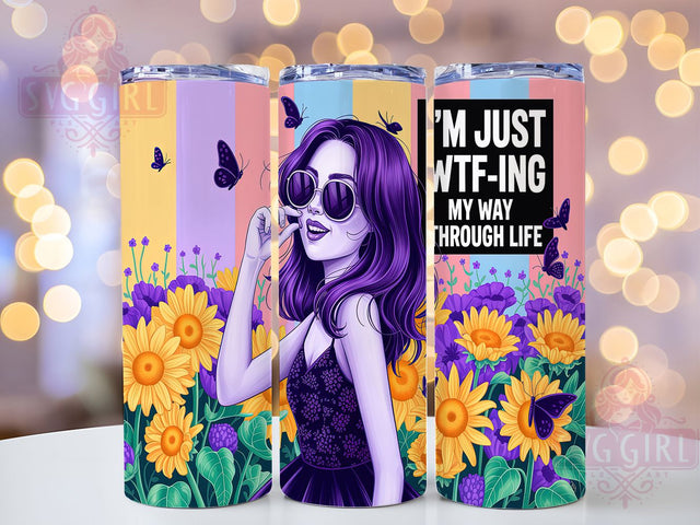 WTF Sarcastic Funny Quote Tumbler, WTF Quote Tumbler, Sarcastic Tumbler Wrap, 20oz Tumbler Sublimation, Humor Tumbler Design, Life Struggles Tumbler, Sassy Quote Tumbler Sublimation SvggirlplusArt 