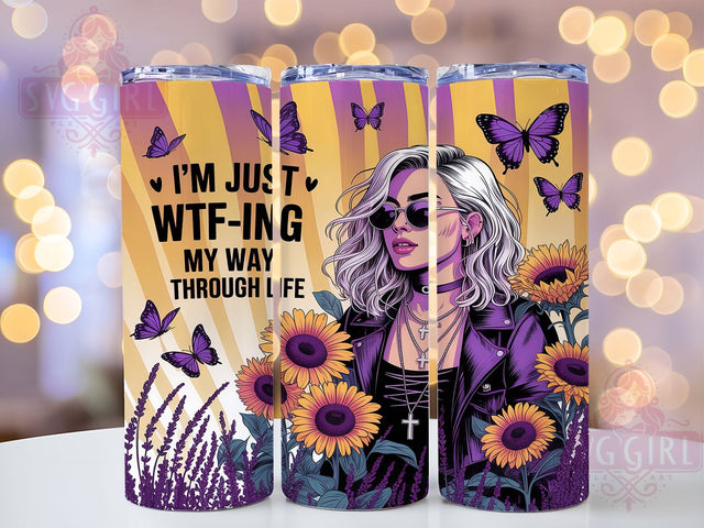 WTF Sarcastic Funny Quote Tumbler, WTF Quote Tumbler, Sarcastic Tumbler Wrap, 20oz Tumbler Sublimation, Humor Tumbler Design, Life Struggles Tumbler, Sassy Quote Tumbler Sublimation SvggirlplusArt 