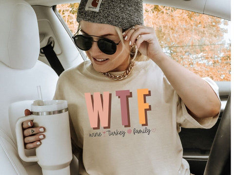 WTF Wine Turkey Family SVG for Cricut and Silhouette SVG So_Fontsy_VIP 