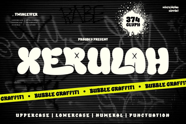 Xerulah - Bubble Graffiti Font Font twinletter 