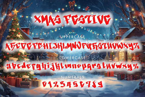Xmas Festive Font Prasetya Letter 