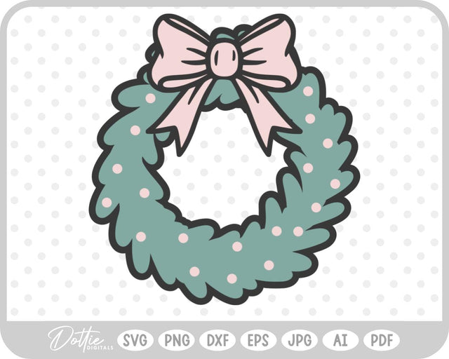 Xmas Wreath Christmas SVG DottieDigitals 