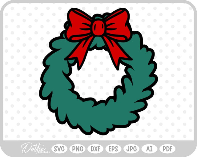 Xmas Wreath Christmas SVG DottieDigitals 