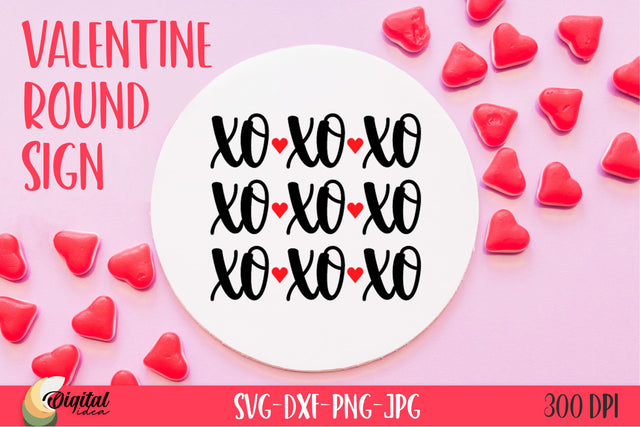 Xo Xo SVG. Valentines Day. Valentine Round Sign SVG SVG Evgenyia Guschina 