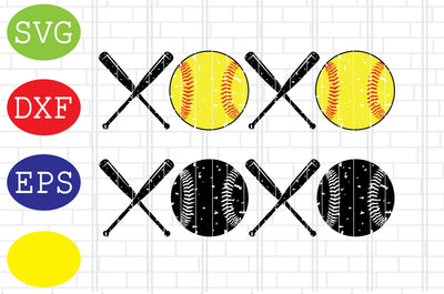 XOXO Baseball Svg, Softball Ball Svg, Baseball Cut File, Sport Svg, Jpg, Eps, Dxf Files SVG DigitalSvgFiles 