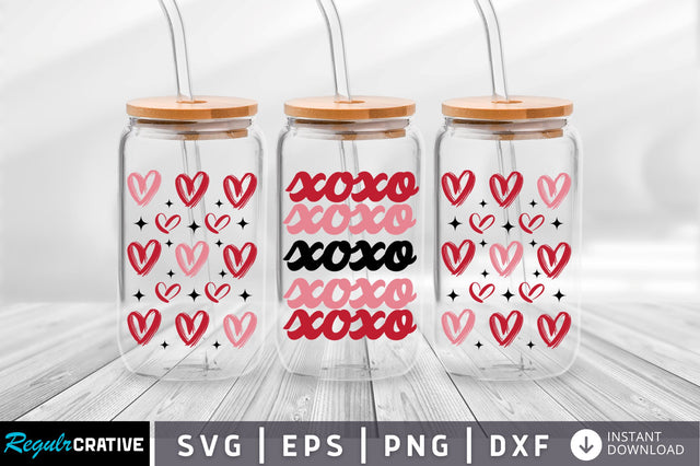Xoxo Can Glass Wrap svg Design SVG Regulrcrative 